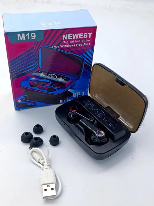 Black M19 Bluetooth Earphones